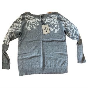 NWT Boatneck Embroidered Sweater XS
